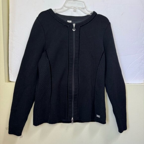 Dale Of Norway Merino Wool Jacket Black Gray Zipper Sweater Cardigan Knit Top M - Picture 5 of 16